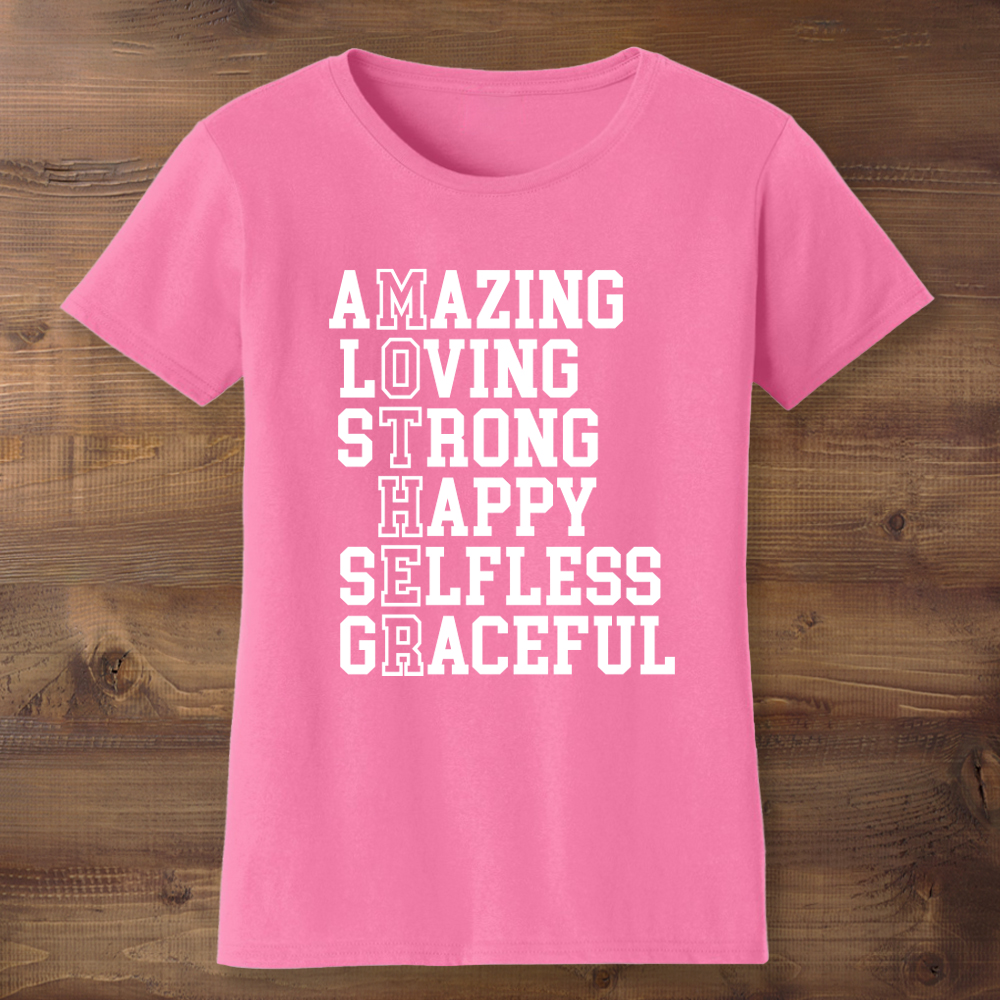 Mother Word Art Pink T-Shirt